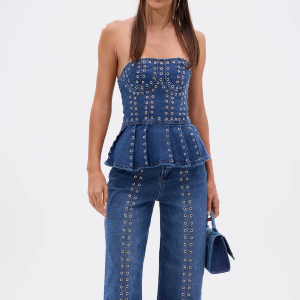 New Akira SOFIA DENIM CORSET WITH GROMMET - Picture 9 of 15